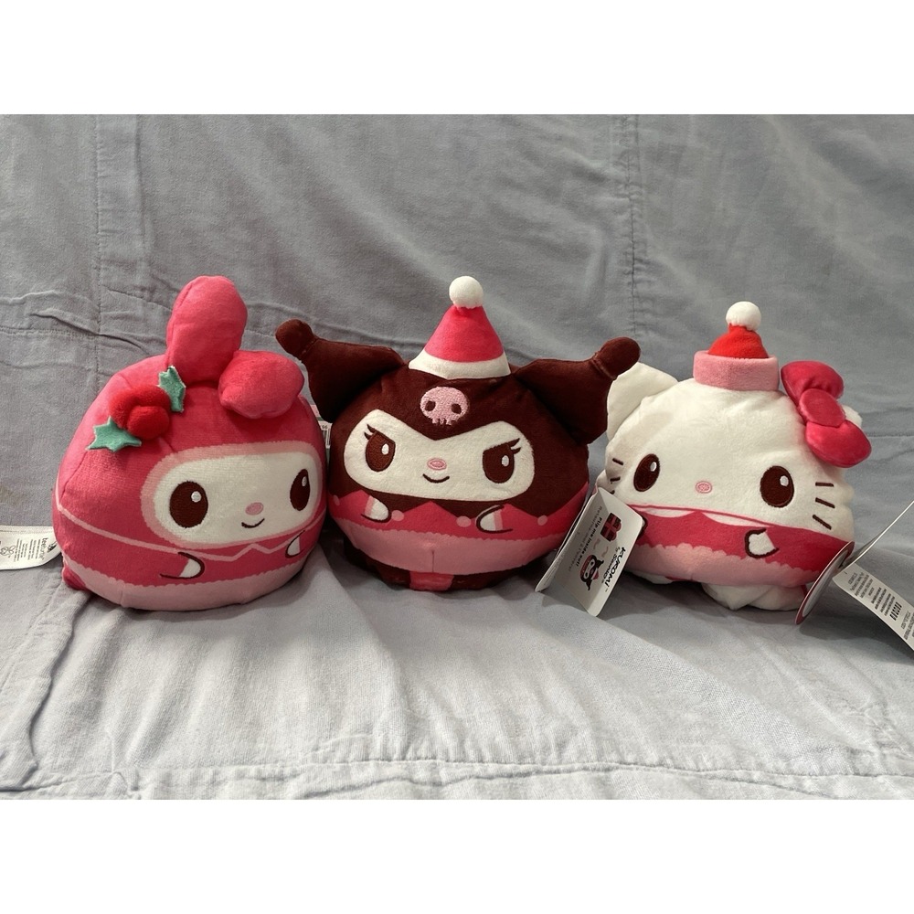 NEW Set of 3 Sanrio Hello Kitty Small Reversible Present Plush Stuffed Toys